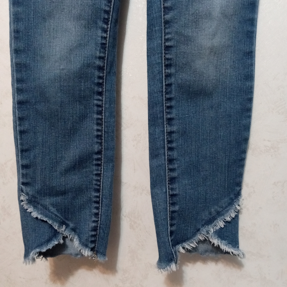 Joe's Jeans Girls Blue Skinny Jeans with Tulip Frayed Hem - Size 8 - Picture 2 of 9